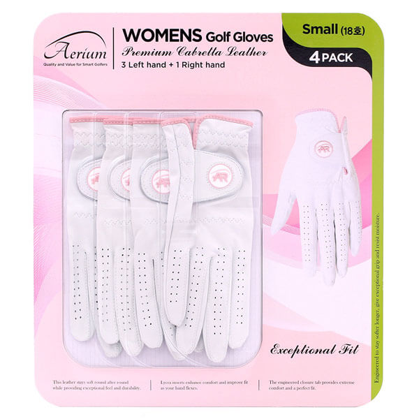 Aerium Women's Golf Gloves 4-piece, Small