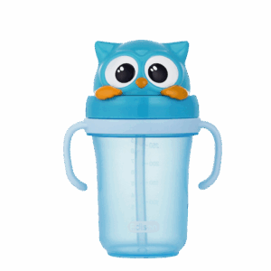 Edison No-Spill 3D Straw Cup 2 - Blue owl