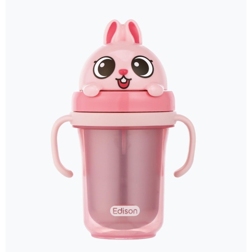 Edison Friends Dual Stainless Straw Cup2 - Rabbit Pink