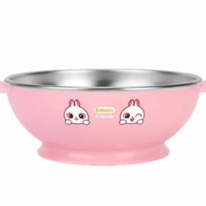 Edison Non-Slip Stainless soup bowl - Rabbit pink
