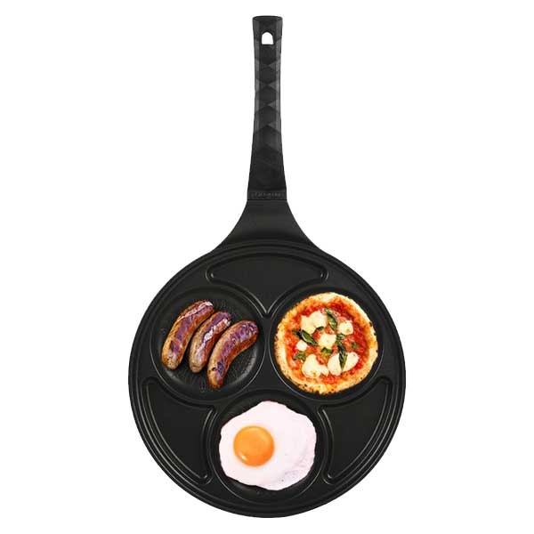 Queensense titanium coating triple divided Frypan 28cm