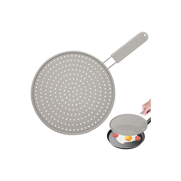 DD Silicone Splatter Screen for Frying Pan with silicone handle