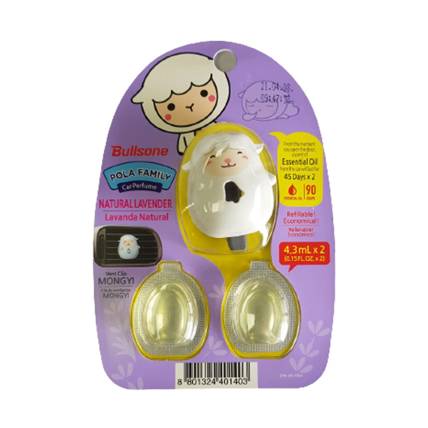 Bullsone Pola Family Vent Clip Mongyi Lavender Scent 4.3 ㎖(0.15oz) +1 Extra
